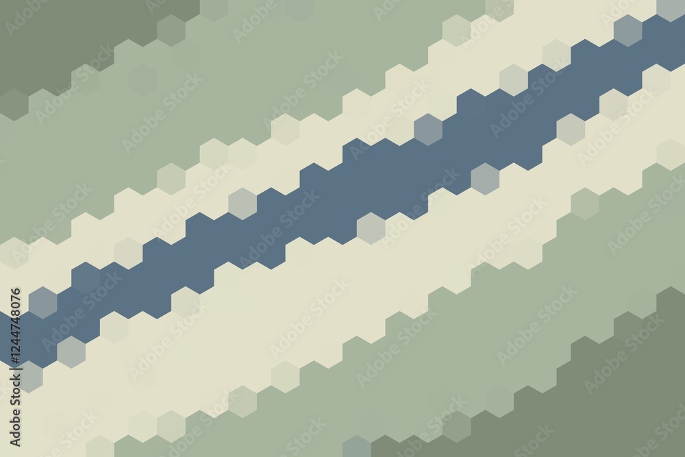 Aufkleber modern blue and grey hexagonal pixel art pattern with a sleek geometric design. abstract background 