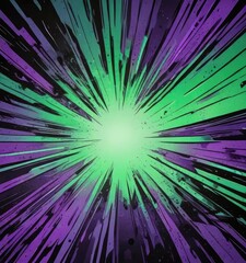Retro comic book style background with a bright green and purple gradient effect, bright green, abstract background, digital painting., bold graphics