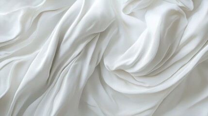 Obraz premium Luxurious White Silk Fabric Draped Texture Soft Elegant Background Smooth Creases