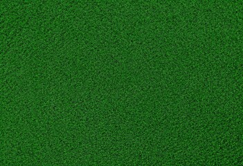 Natural green grass texture background. Close up view of artificial turf surface pattern. Sport field covering material. Soccer, football, golf course ground texture with copy space