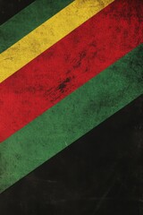 Rasta Colors Abstract: A bold abstract background featuring vibrant stripes of red, yellow, and green, showcasing a grunge-inspired, vintage aesthetic.