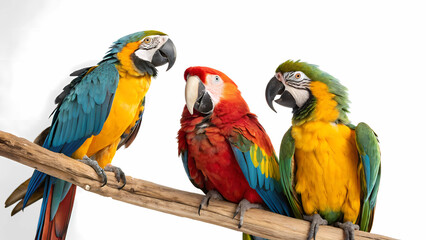 Obraz premium blue and yellow macaw on white background 