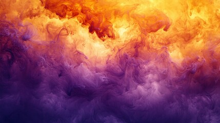 Abstract colorful cloud background with vibrant orange, purple, and yellow tones for creative projects, art, and design