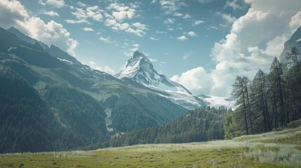 Obraz premium Majestic Matterhorn: A Swiss Alpine Panorama
