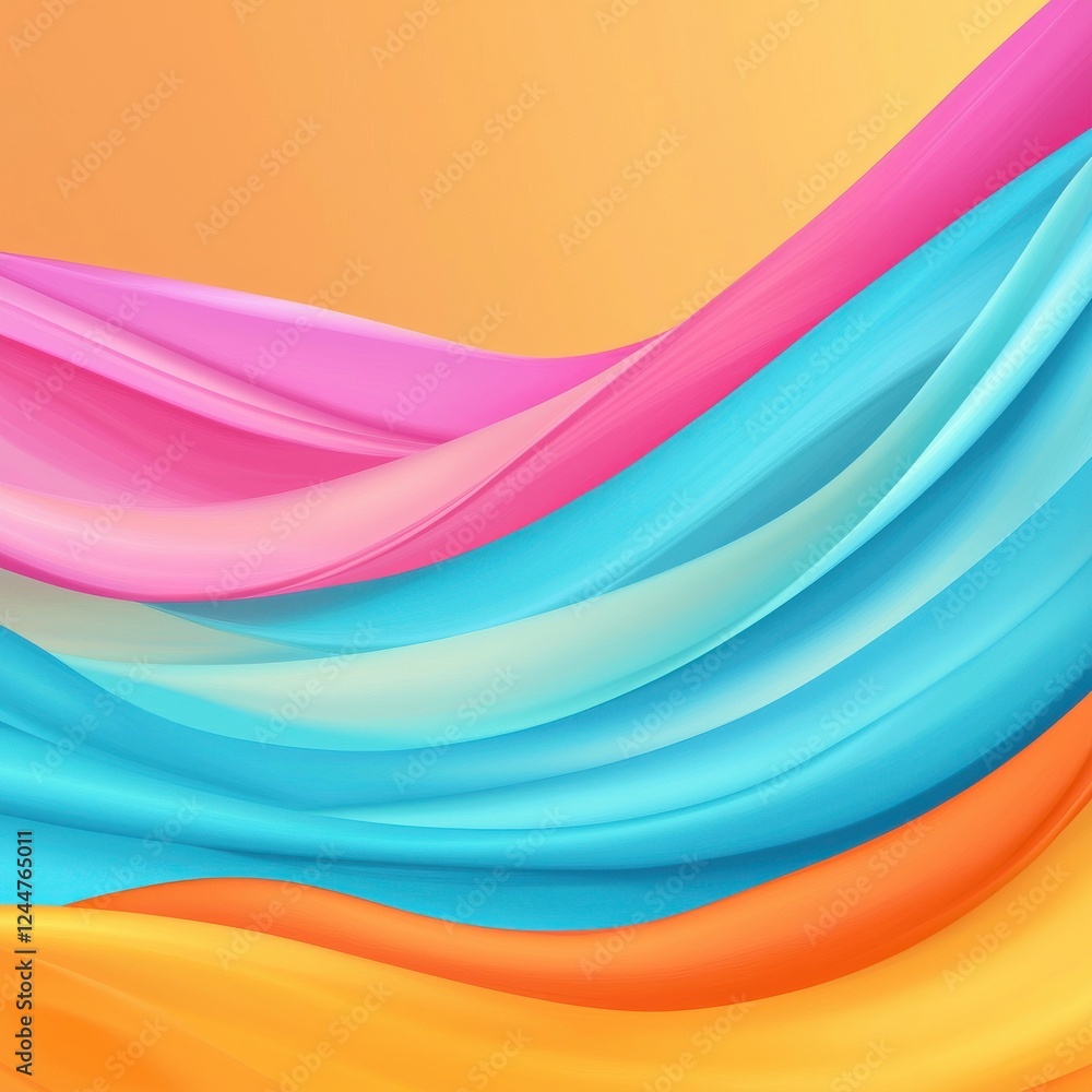 Poster fluid waves in soft gradient colors
