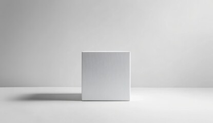 Clean Minimalist Cube: A pristine white cube sits center frame against a subtly textured white backdrop, offering a clean and minimalist aesthetic ideal for product displays or presentations. 
