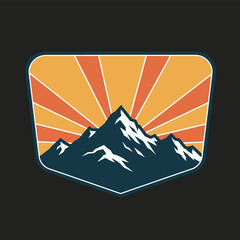 Modern emblem mountains design. Vintage Mountain badge design