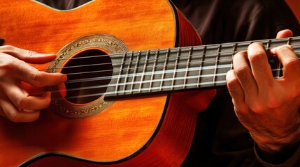 Fototapeta premium Classical Guitarist: A Moment of Musical Passion.