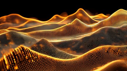 Futuristic point wave Abstract background with a dynamic wave Connecting background Abstract wave Artificial intelligence Big data technology 3D rendering