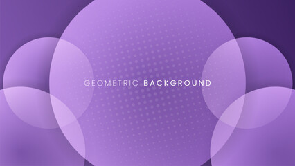 Abstract geometric purple background with circle shapes and shadow. Vector background