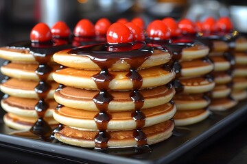 Dorayaki: sweet pancakes, red bean heart.