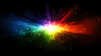 Vibrant Hues in a Misty Glow of Rainbow Explosion