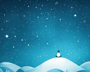 Fototapeta premium Night Sky Wonder with Stars and Solitude
