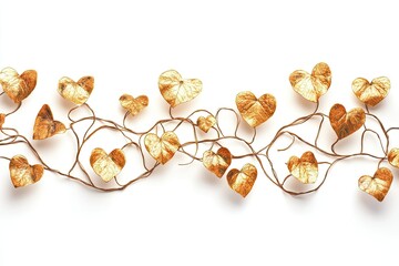 Golden Heart Shaped Leaves Vine Arrangement