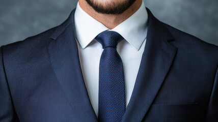 Job Interview Atmosphere Concept, Professional man in suit with tie, exuding confidence and style