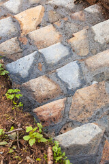 Rough Stone Paved Path With Highlights of Natural Rocks and Surrounding Soil