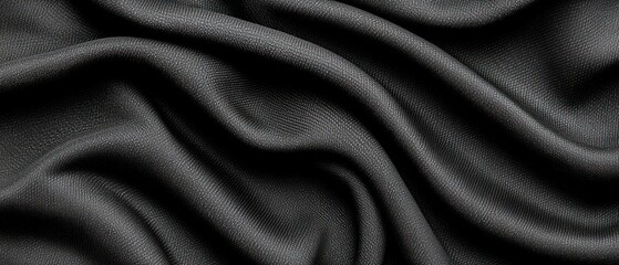 Fototapeta premium A close-up view of smooth, flowing black fabric showcasing its texture and elegance.
