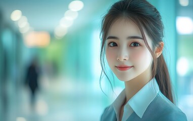 Chinese vogue business girl wearing business clothings