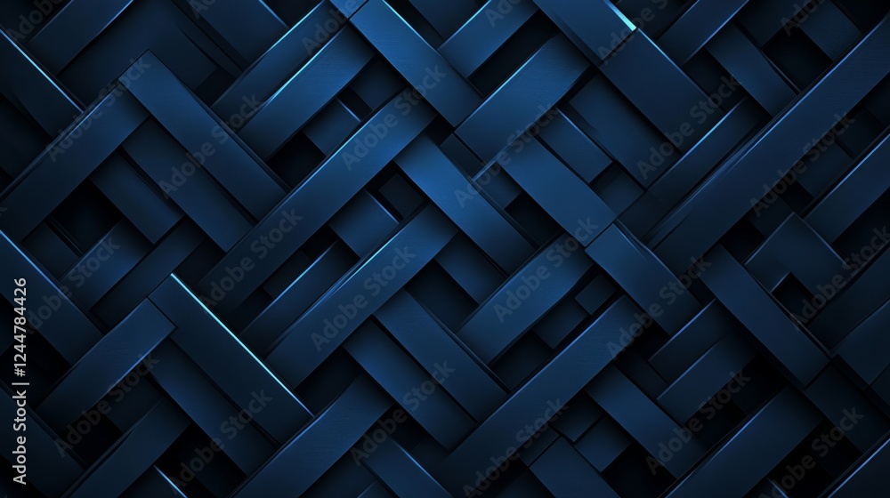 Aufkleber A dark blue, woven texture featuring interlaced strips creates a visually appealing pattern, emphasizing depth and complexity.