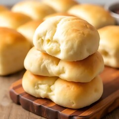 Golden Brown Buttery Rolls Stacked High