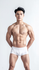 Fototapeta premium Hot Male Model in Sexy White Underwear