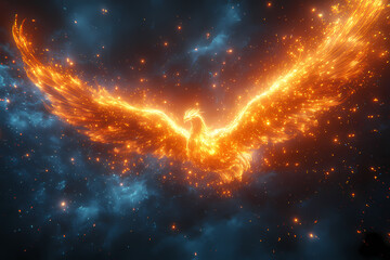 Immerse in the vibrant cosmos with this captivating orange-themed artwork blending astronomy, fractal art, and technology. Ideal for science enthusiasts and creative projects