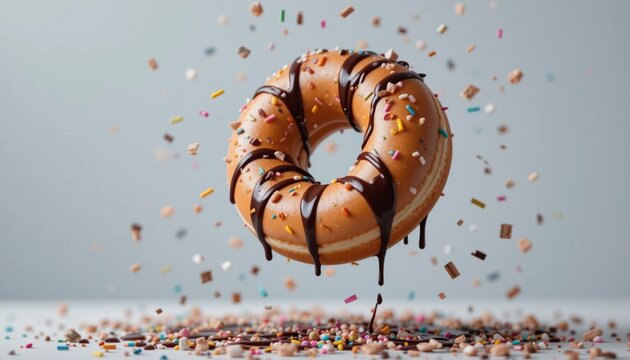 Chocolate donut with Chocos  (Ai generated)