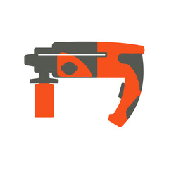 hammer drill flat icon illustration color