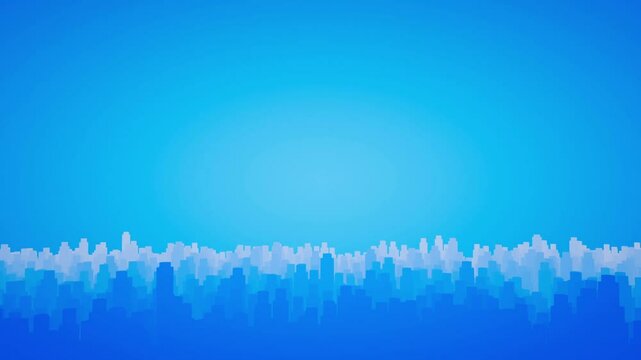 Repeating atmospheric 3d animation background for business presentations. Futuristic sky blue backdrop and nice abstract fluent clean energy movement on bottom of the frame with big copy space. 