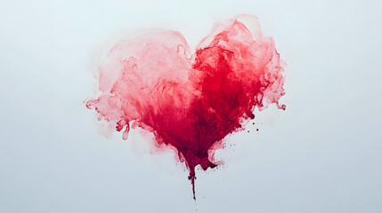 Heart-Shaped Blot in Red and Soft Pink Tones