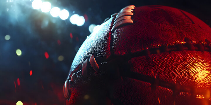 Football Illuminated by Dramatic Lighting