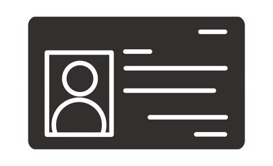 身分証明書やIDカードを表すシンプルなアイコン