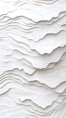Obraz premium White Wavy Textured Wall Background Creates a Modern and Stylish Look for Interiors with Abstract Design.