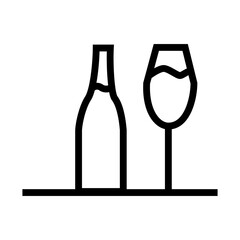 wine bottle and glass