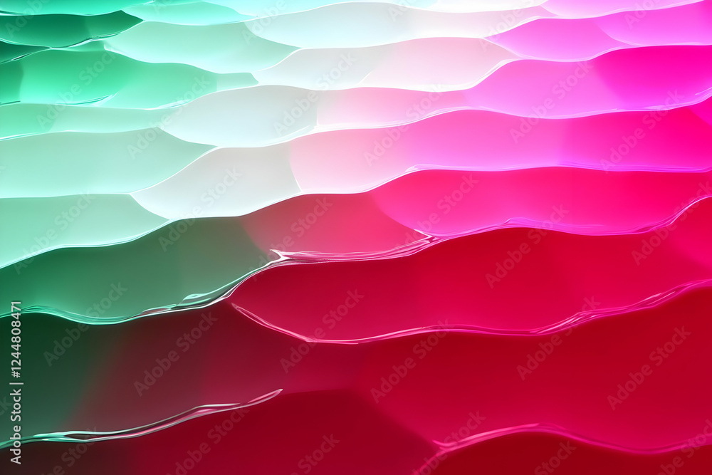 Poster abstract background with wavy gradient of green, white, and pink, creating a visually appealing desi