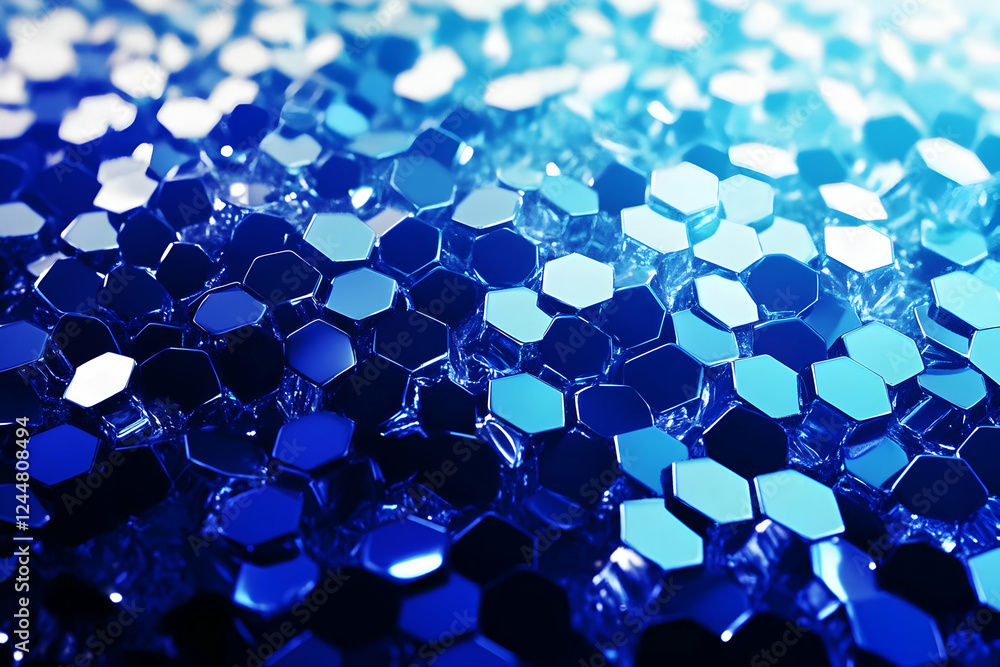 Poster abstract blue hexagon background forms a modern and futuristic texture seamlessly.
