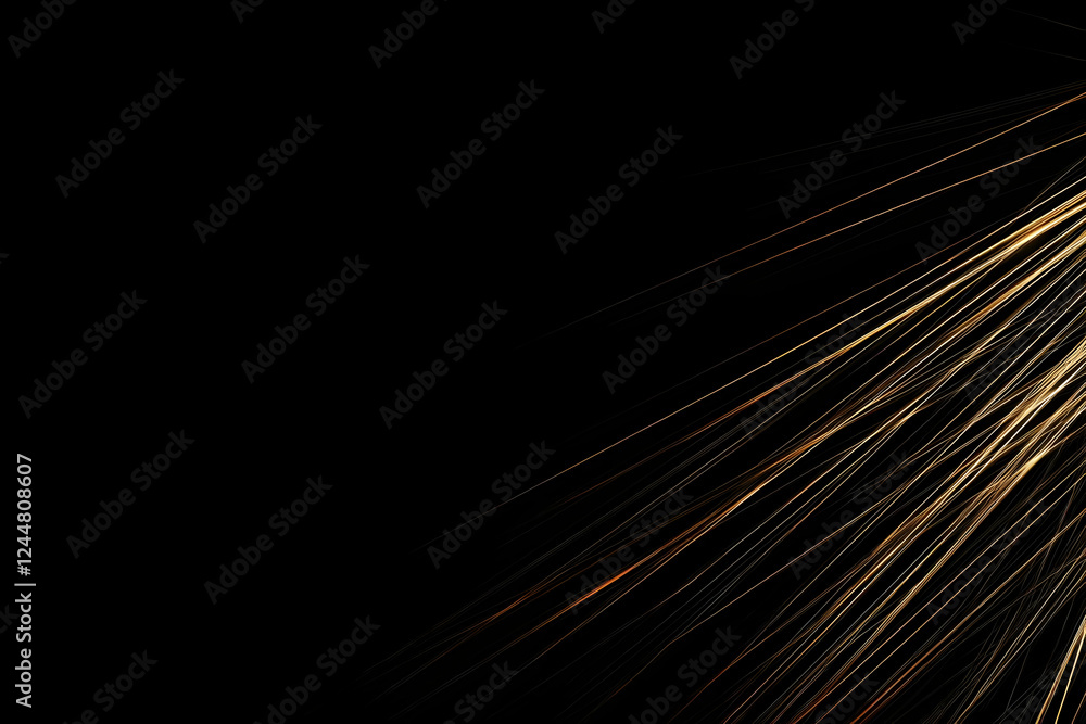 Aufkleber abstract golden lines streaking across a dark background dynamically with elegance