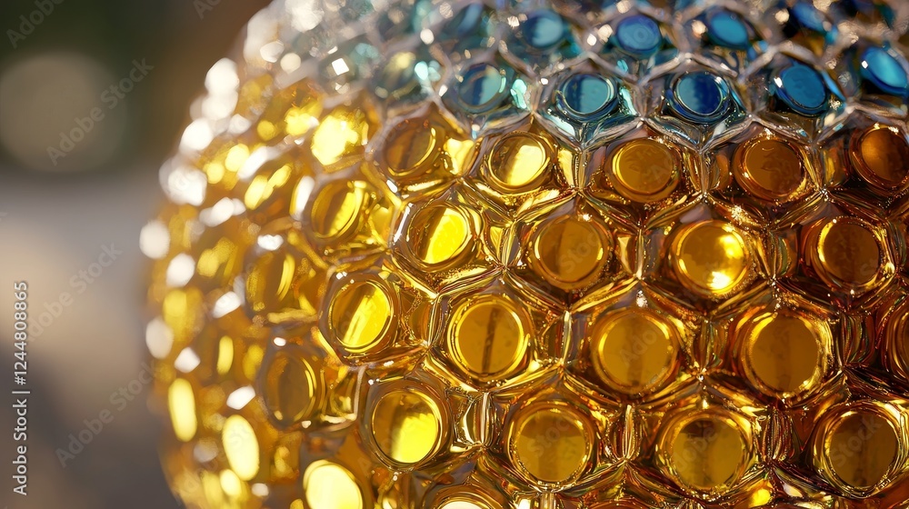 Poster abstract cellular interactions demonstrated through colorful honeycomb patterns