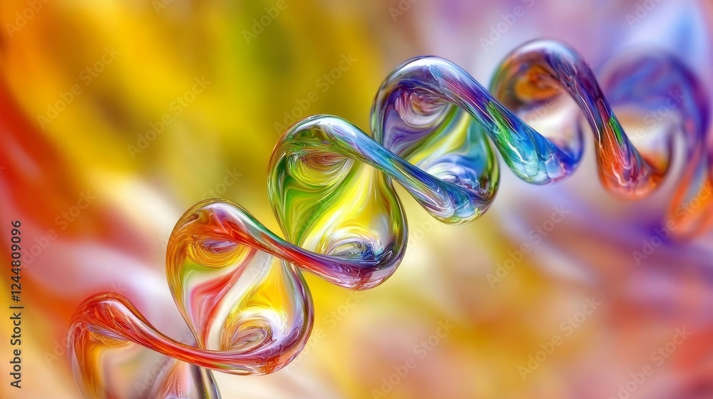 Aufkleber abstract representation of human genome with colorful designs and patterns