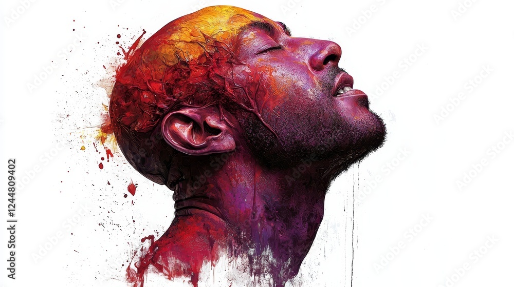 Aufkleber abstract digital visualization of human evolution through color and form