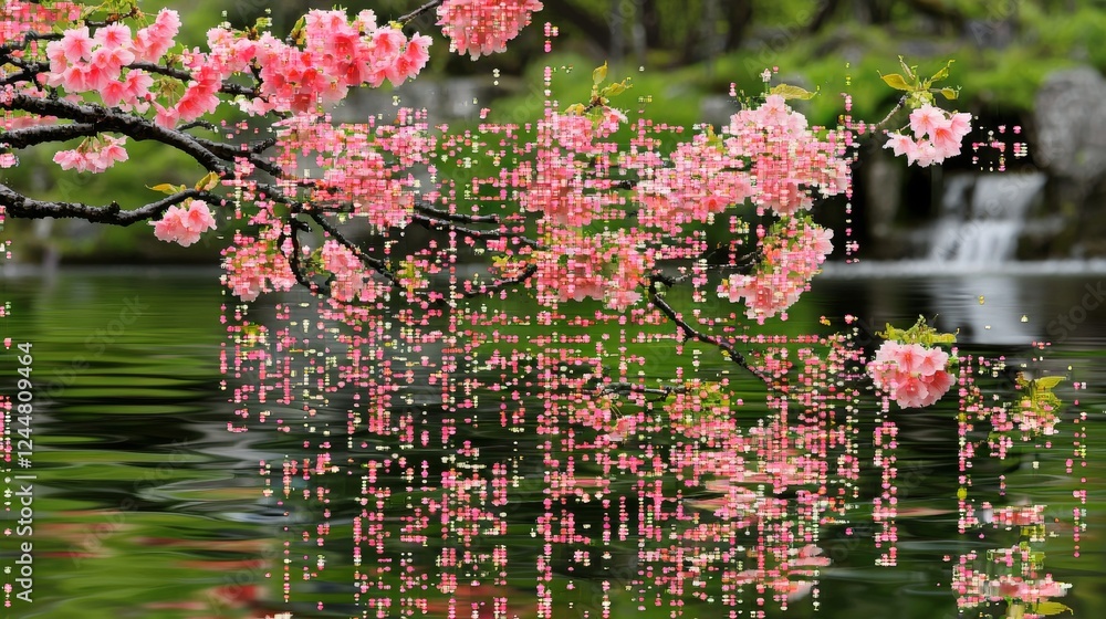 Poster Abstract Floral Patterns with Digital Binary Elements in Nature Scene