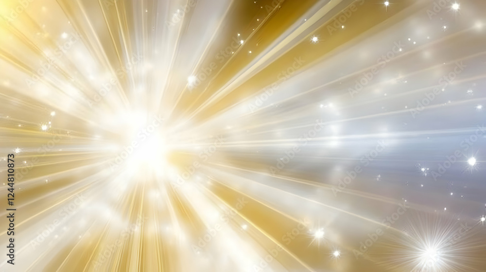 Aufkleber abstract golden light rays burst background with sparkling particles and soft focus effect.