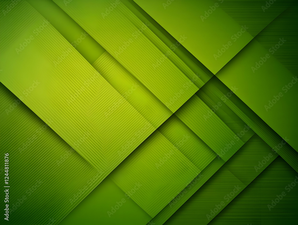 Poster abstract green background with diagonal lines and geometric shapes creates dynamic visual
