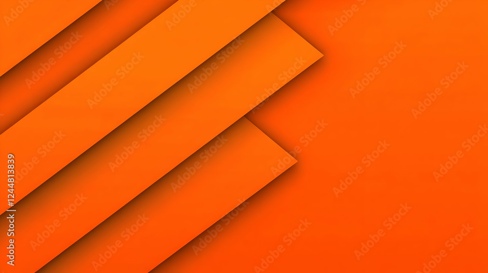 Poster vivid orange abstract background with diagonal stripes creates dynamic visual interest