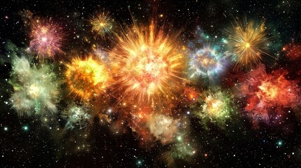 Fototapeta premium Captivating Abstract Visuals of Gene Expression in Cosmic Imagery
