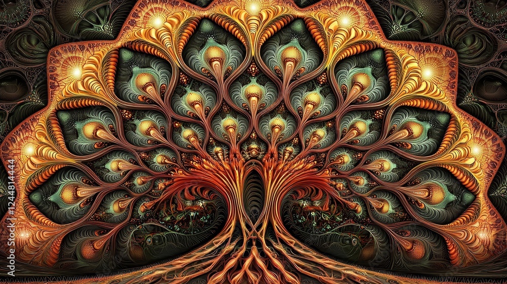 Poster captivating graphics showcasing unity of human experience and nature