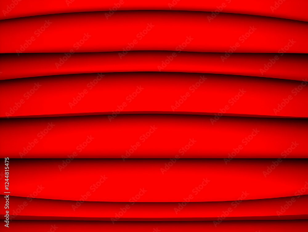 Poster red abstract background creates a smooth wave pattern with subtle shadows and highlights