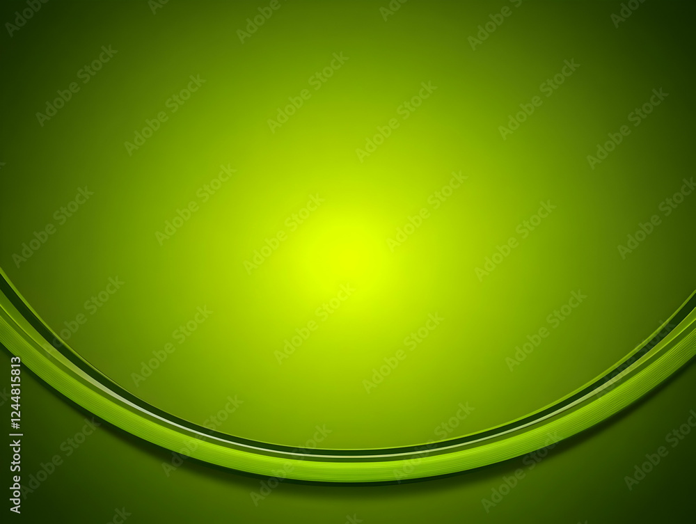 Poster abstract green background with smooth flowing lines and light effect.