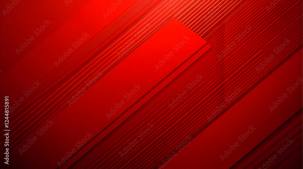 Poster red abstract background with diagonal stripes and shapes dynamically interacts elegantly
