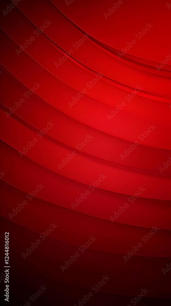 Poster abstract red background creates smooth wavy lines elegantly flowing across the frame with darker sha